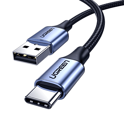 Cable USB-A a USB-C / 3A / 18W / USB 2.0 480 Mbps / Nylon Trenzado / 3 m (10 ft) | SIERRA STORE