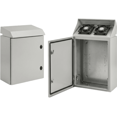 Gabinete Rack 19 UR Tipo 3R Exterior con Ventiladores y Termostato / 36.3" x 23.6" x 24" / Acero Gris RAL 7035 | SIERRA STORE