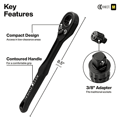 Juego de Dados de Impacto / Paso a Través / 39 Piezas / SAE y Métrico / Sistema KNECT / Adaptador 3/8" | SIERRA STORE