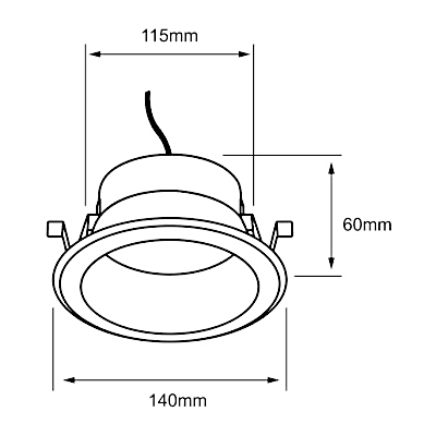 Luminario LED Empotrado Techo KAMUY / 20 W / 1440 lm / 3000 K Luz Cálida Brillante / 100-277 V / IP20 / Carcasa Plástico Negro / No | SIERRA STORE