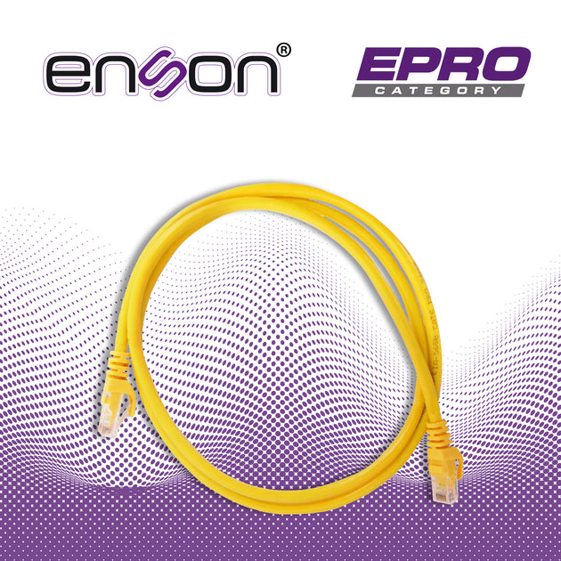 PATCHCORD UTP ENSON P6012Y CAT6 120CM AMARILLO SERIE EPRO 100-II 100 POR CIENTO COBRE PARA MEJOR IDENTIFICACION DE SOLUC