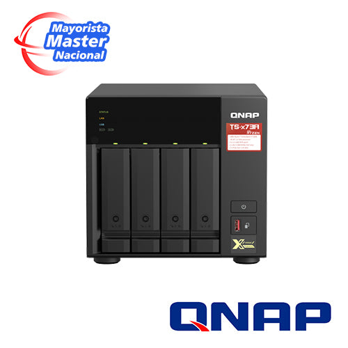 NAS QNAP TS-473A-8G-US / PROCESADOR AMD RYZEN V1500B / MEMORIA RAM 8GB / 4 BAHIAS FRONTALES SATA 3.5 PULGADAS Y 2.5 PULG