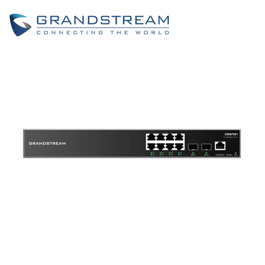 SWITCH ADMINISTRABLE POE+ GRANDSTREAM GWN7801P / 8 PUERTOS 10/100/1,000 MBPS / 8 PUERTOS POE+ AF/AT / 2 PUERTOS SFP 1,00