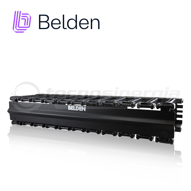 ORGANIZADOR HORIZONTAL CON DEDOS MOLDEADOS Y CUBIERTA ABATIBLE BELDEN BHH192UR / INTERIOR / NEGRO / 2UR / PIEZA