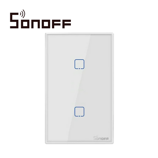 APAGADOR DE PARED TOUCH ON/OFF SONOFF T2US2C-TX / INALAMBRICO WIFI SMART HOME / TEMPORIZADOR PARA IOS Y ANDROID COMPATIB