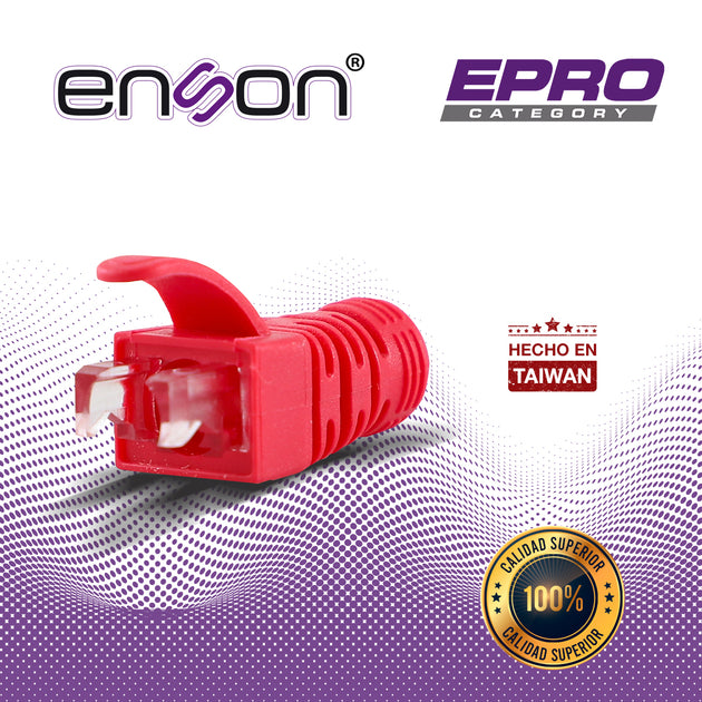 BOTA PARA CABLE UTP ENSON EPRO-BOOT-RD COLOR ROJO IDEAL PARA EL TERMINADO Y CUIDADO DEL REMATADO, COMPATIBLE CON CAT5E/6
