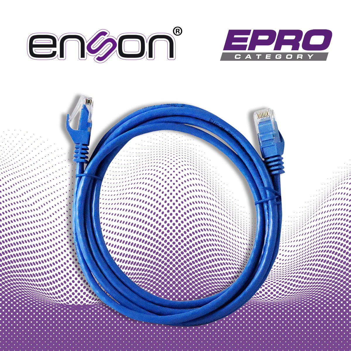PATCHCORD UTP ENSON P6A021L CAT6A 210CM AZUL SERIE EPRO 100-II 100 POR CIENTO COBRE PARA MEJOR IDENTIFICACION DE SOLUCIO