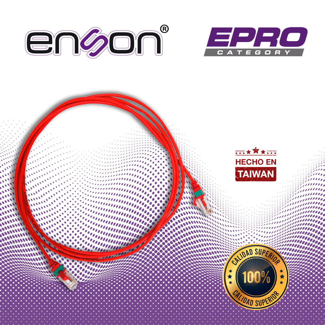 PATCHCORD RJ45 CAT6 ENSON EPRO-6PC210-RD DE 210CM CAT6 COLOR ROJO ULTRADELGADO IDEAL PARA TERMINADOS EN PATCHPANEL DE AL