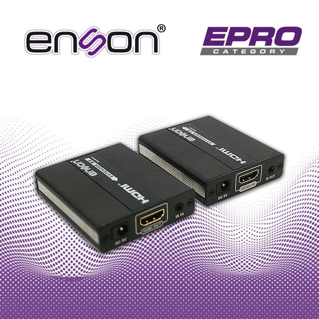 EXTENSOR HDMI ENSON ENS-HDMIE130 HASTA 120MTS DE TRANSMISION FULL HD 1080P@60HZ POR CABLE UTP CAT5E/CAT6 TRANSMITE SEÑAL