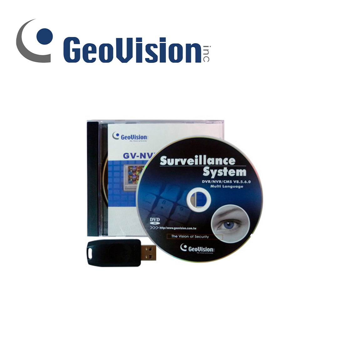 LICENCIA SOFTWARE GEOVISION GV-NVR 12 CANALES ONVIF TERCEROS DONGLE USB