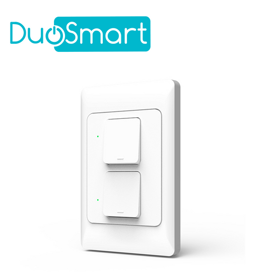 SWITCH APAGADOR WIFI 2.4 GHZ DUOSMART A21 / 2 BOTONES-UNIDADES / COMPATIBLE CON ALEXA Y GOOGLE HOME / TEMPORIZADORES / E