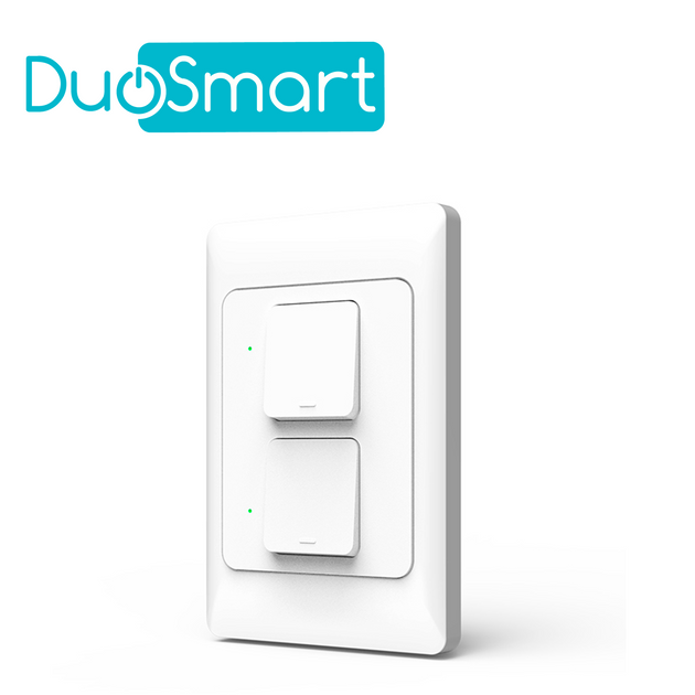 SWITCH APAGADOR WIFI 2.4 GHZ DUOSMART A21 / 2 BOTONES-UNIDADES / COMPATIBLE CON ALEXA Y GOOGLE HOME / TEMPORIZADORES / E