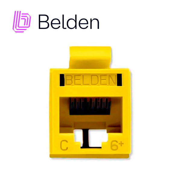 CONECTOR MODULAR JACK RJ45 CAT6 REVCONNECT BELDEN RV6MJKUYL-S1 ESTILO KEYCONNECT AMARILLO COMPATIBLE CON FACEPLATE AX102