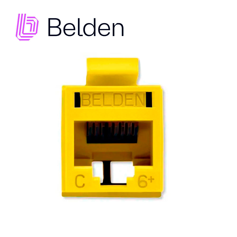 CONECTOR MODULAR JACK RJ45 CAT6 REVCONNECT BELDEN RV6MJKUYL-S1 ESTILO KEYCONNECT AMARILLO COMPATIBLE CON FACEPLATE AX102