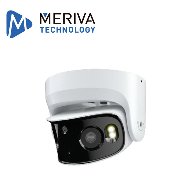 CAMARA IP PANORAMICA 180 GRADOS MERIVA TECHNOLOGY MPC-204 / 8 MP / H.265S / 2 LENTES 3.5MM / 20M IR / IP67 / IK10 / META