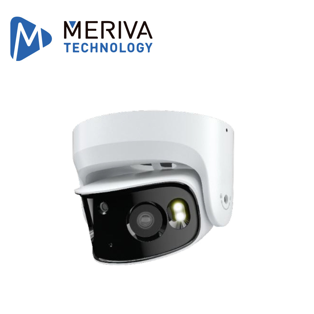 CAMARA IP PANORAMICA 180 GRADOS MERIVA TECHNOLOGY MPC-204 / 8 MP / H.265S / 2 LENTES 3.5MM / 20M IR / IP67 / IK10 / META