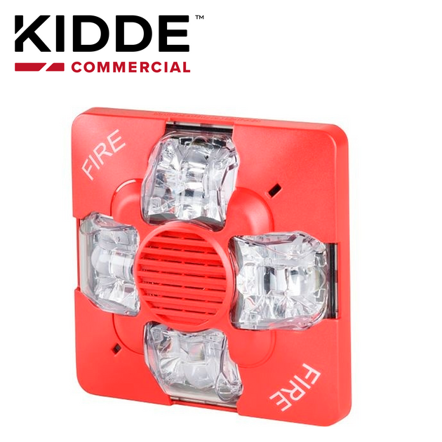 SIRENA ESTROB PARA EXTERIOR KIDDE EWGAVRF / ROJA / SEÑALIZACION 15-30 CD / NEMA 4X IP 67