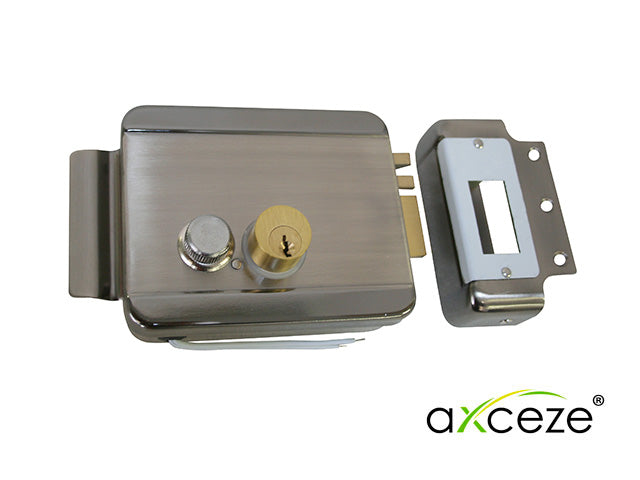 CERRADURA ELECTROMECANICA AXCEZE AX-LOCKR ORIENTACION DERECHA INSTALACION SOBRE PONER APERTURA INTERNA POR BOTON FABRICA