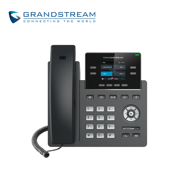 TELEFONO IP GRADO CARRIER GRANDSTREAM GRP2612G / 2 CUENTAS SIP / 4 LINEAS / 4 TECLAS MULTI FUNCION PANTALLA COLOR LCD TF
