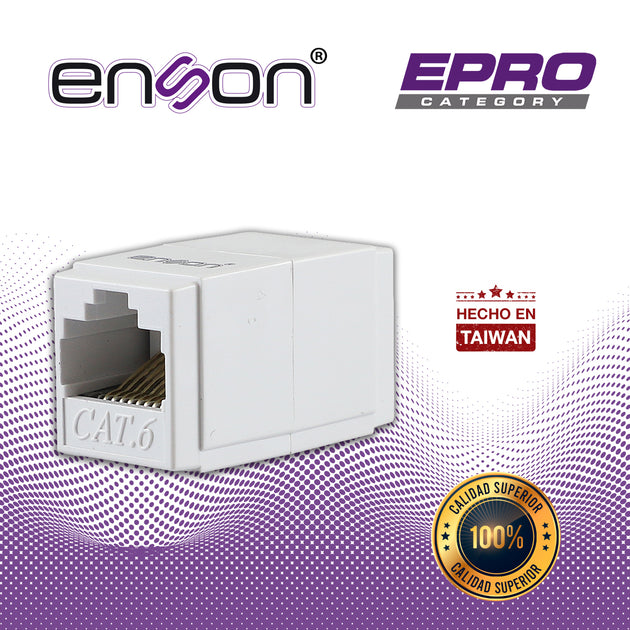 COPLE RJ45 ENSON EPRO-COP6 HEMBRA-HEMBRA CAT6 IDEAL PARA UNIR DE DOS SEGMENTOS DE CABLE UTP YA TERMINADOS