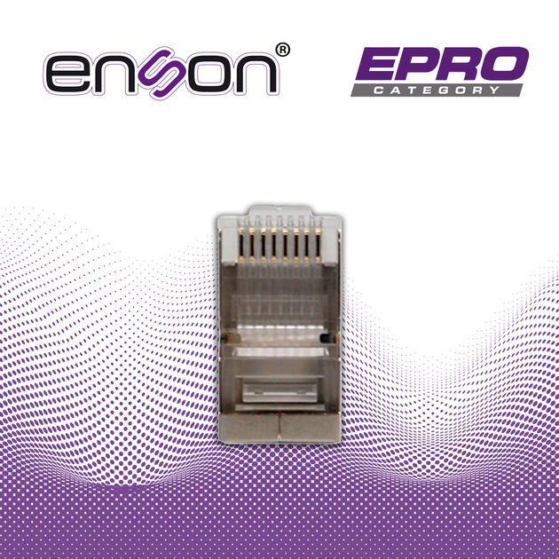 CONECTOR PLUG SRJ45 BLINDADO CAT6 ENSON ENS-SRJ45-CAT6 PARA CABLE UTP BLINDADO PONCHADO TRADICIONAL