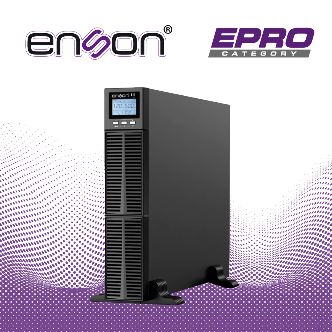 UPS ENSON ENS-OL2000RT / 2000VA-2000W / TOPOLOGIA ON-LINE DOBLE CONVERSION / FACTOR DE POTENCIA 1.0 / PANTALLA LCD / VOL