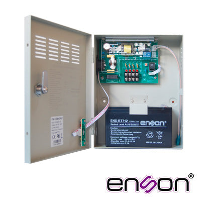 KIT DE FUENTE ENSON PSB-1204B CONTIENE UNA FUENTE TIPO CAJA PSB-1204BACKUP DE 12V 3A Y UNA BATERIA ENS-BT412, IDEAL PARA