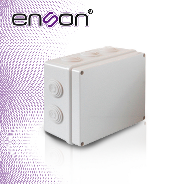 CAJA DE PLASTICO ENSON ENS-PCB1419 140X190X70 MM CON SELLO DE GOMA GRADO DE PROTECCION IP55 MULTIPLES CONEXIONES A TUBER