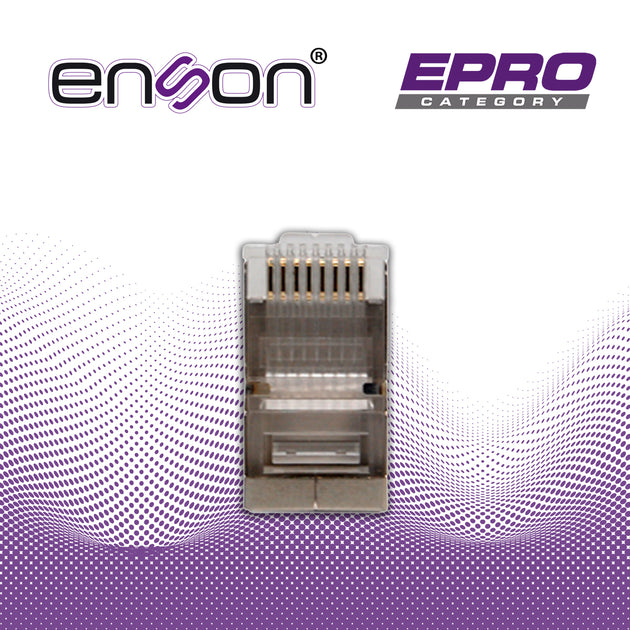 CONECTOR PLUG SRJ45 BLINDADO CAT5E ENSON ENS-SRJ45-CAT5E PARA CABLE UTP BLINDADO PONCHADO TRADICIONAL