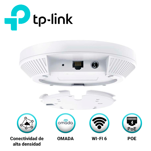ACCESS POINT WI-FI 6 TP-LINK EAP620 HD AX1800/ MONTAJE EN TECHO / GESTION CENTRALIZADA OMADA SDN /ALIMENTACION POE 802.3