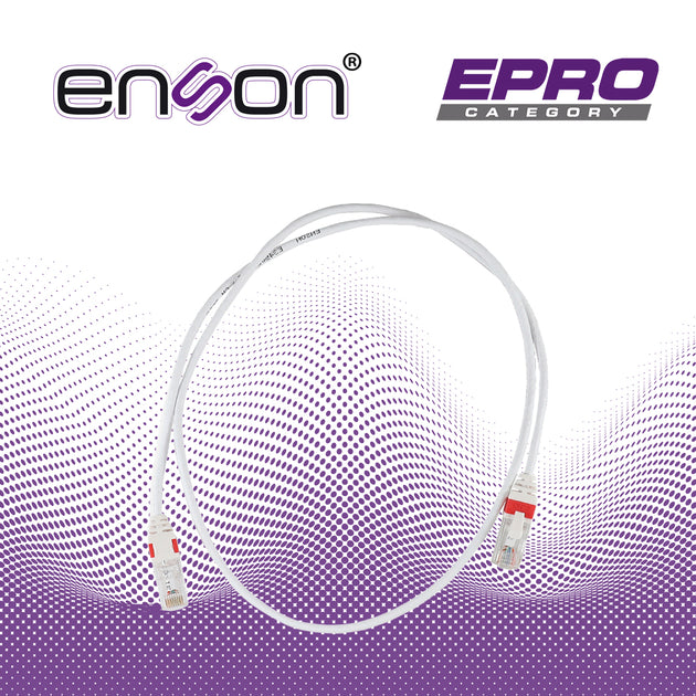 PATCHCORD UTP CAT6A ENSON P6A009WH FORRO PVC BLANCO 4 PARES CALIBRE CONDUCTOR 26 AWG USO INTERIOR LONGITUD 3 PIES 90 CEN