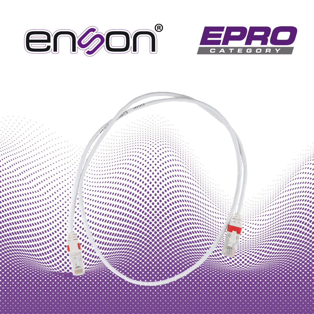 PATCHCORD UTP CAT6A ENSON P6A009WH FORRO PVC BLANCO 4 PARES CALIBRE CONDUCTOR 26 AWG USO INTERIOR LONGITUD 3 PIES 90 CEN