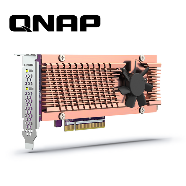 TARJETA DE EXPANSION QNAP QM2-2P-384A PARA 2 SSD M.2 PCIE GEN3 X4, INTERFAZ PCIE GEN3 X8, CON SOPORTES LOW-PROFILE Y FUL