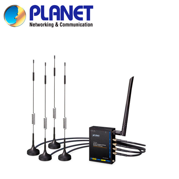 ROUTER CELULAR 5G INDUSTRIAL PLANET ICG-2210W-NR-US / 2 SLOTS MICRO SIM / 4 ANTENAS EXTERNAS 5DBI PARA 5G / 1 PUERTOS LA