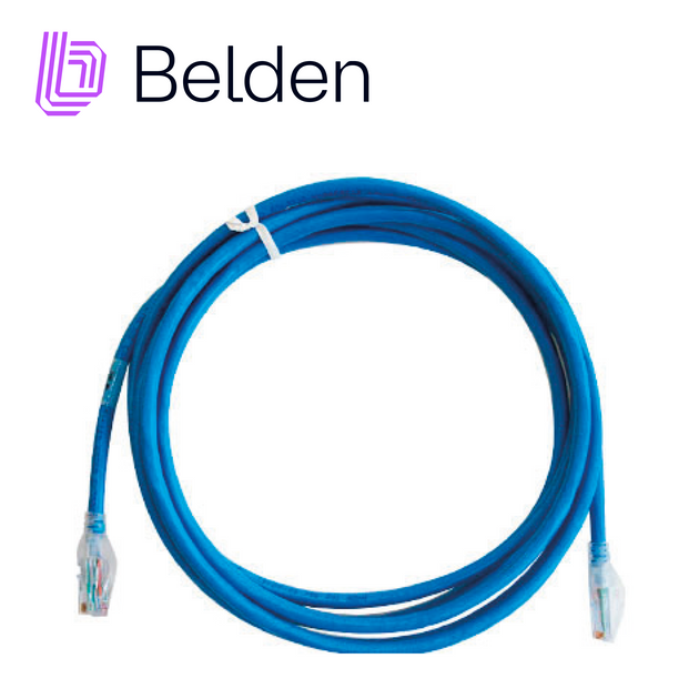 PATCH CORD DIAMETRO REDUCIDO UTP CAT6A BELEDN CAD1106002 / INTERIOR / AZUL / 4 PARES / 28 AWG / FORRO PVC / CMR / 2 PIES