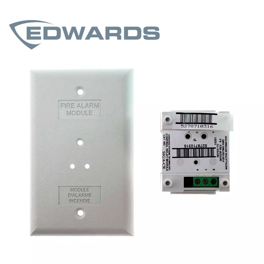 MODULO DE RELEVADOR DE CONTROL EDWARDS SIGA-CR / FUNCIONAMIENTO NORMALMENTE ABIERTO O NORMALMENTE CERRADO / CORRIENTE NO