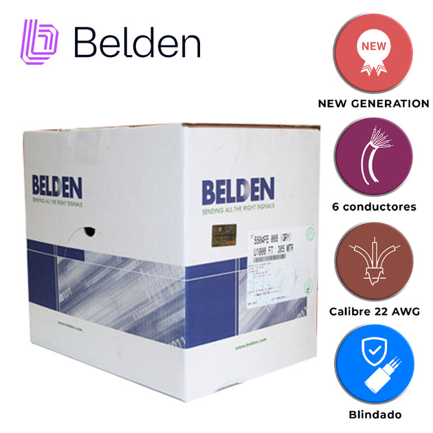 CABLE DE SEGURIDAD Y SONIDO BELDEN 5504FE 008U1000 / INTERIOR / GRIS / 6 CONDUCTORES / 22 AWG / MULTIFILAR / FORRO PVC /