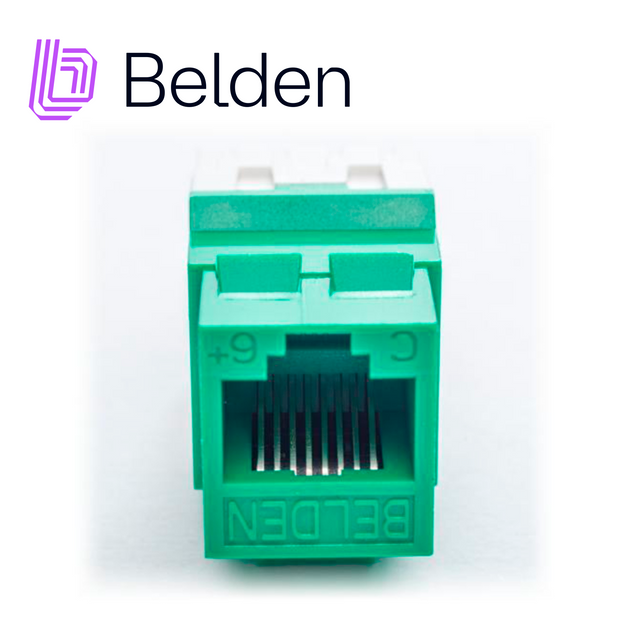 CONECTOR MODULAR JACK CAT6+ RJ45 BELDEN AX104192 / KEYCONNECT / INTERIOR / VERDE / PIEZA