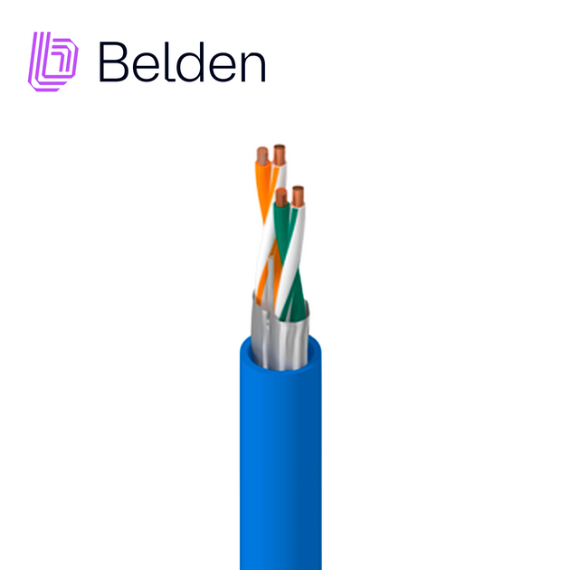 CABLE UTP CAT5E BELDEN 7933A 0101000 / ENTORNOS HOSTILES / AZUL / 4 PARES / 24 AWG / FORRO POLIETILENO / BOBINA / 1,000 