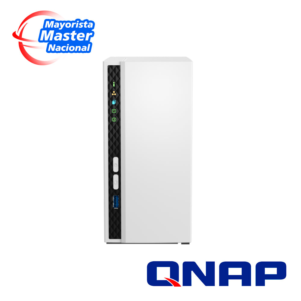 NAS QNAP TS-233-US / PROCESADOR ARM CORTEX-A55 / MEMORIA RAM 2GB / 2 BAHIAS FRONTALES SATA 3.5 PULGADAS Y 2.5 PULGADAS /