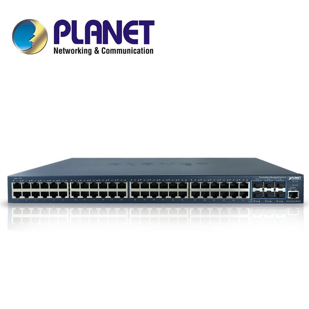 SWITCH PLANET STACKING SGS-6310-48T6X ADMINISTRABLE L2 + L3 RUTEO ESTATICO/ 48 PUERTOS RJ45 VELOCIDAD DE TRANSMISION 10/