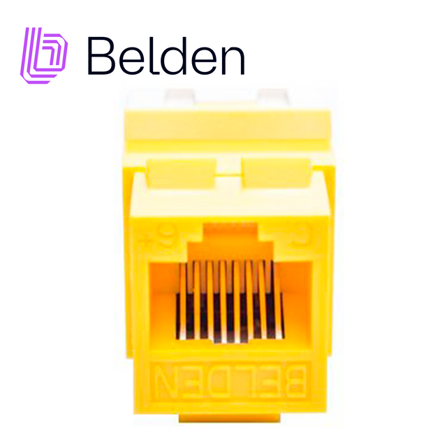 CONECTOR MODULAR JACK CAT6+ RJ45 BELDEN AX104191 / KEYCONNECT / INTERIOR / AMARILLO / PIEZA
