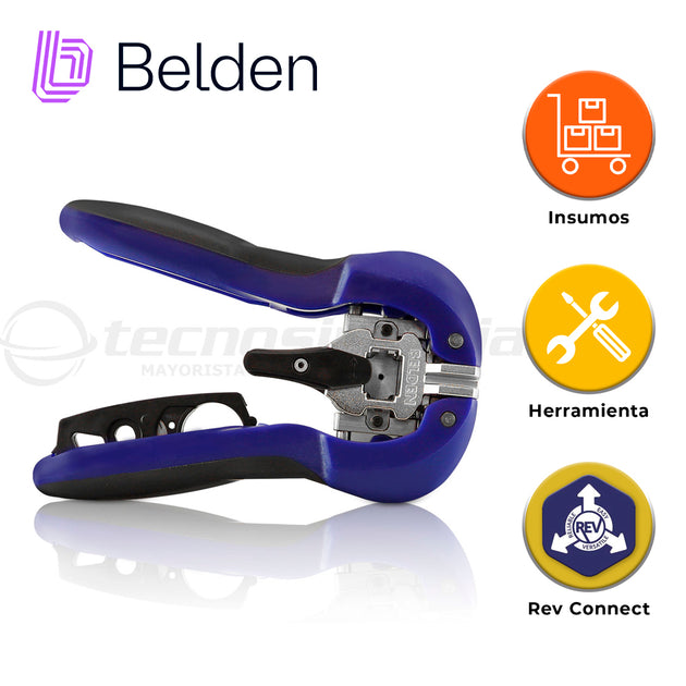 HERRAMIENTA DE TERMINACION REVCONNECT BELDEN RVUTT01 / INTERIOR / AZUL / INCLUYE ACCESORIO PELACABLE