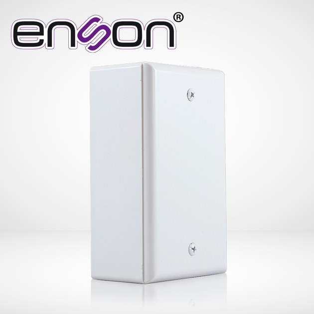 CAJA PLASTICA TAMAÑO ESTANDAR CON TAPA CIEGA DE PLASTICO ENSON ENS-947 COLOR BLANCO, PARA MONTAJE SOBRE PARED O TECHO