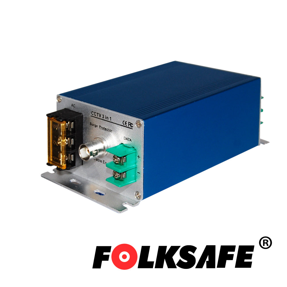PROTECTOR CONTRA SOBRETENSIONES FOLKSAFE FS-SP3001VPD/24 , PROTEGE CONTRA SOBRETENSIONES DE HASTA 10KA EN VIDEO(BNC), 20