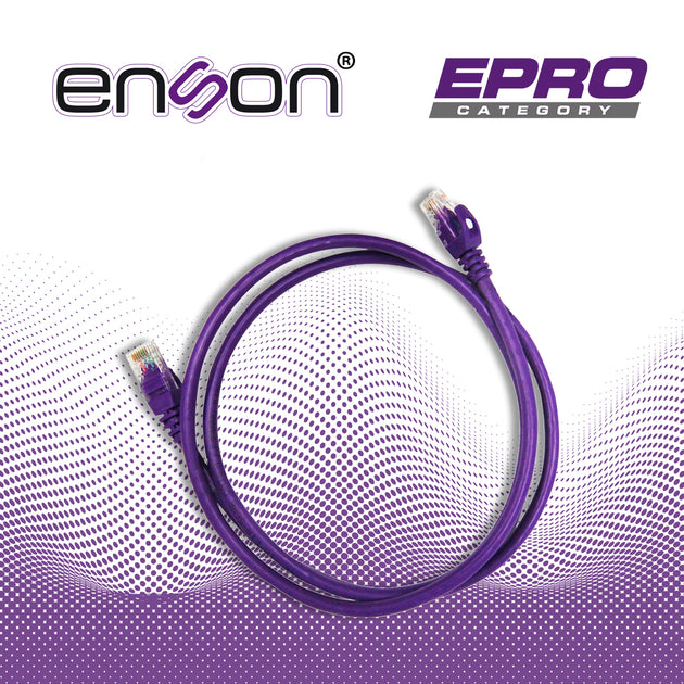 PATCHCORD UTP ENSON P6012P CAT6 120CM MORADO SERIE EPRO 100-II 100 POR CIENTO COBRE PARA MEJOR IDENTIFICACION DE SOLUCIO