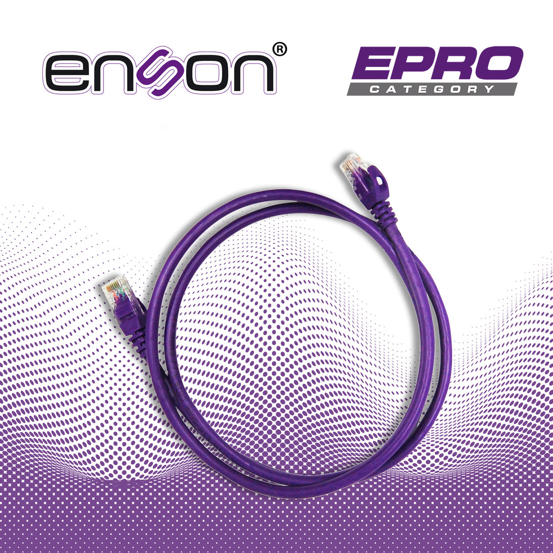 PATCHCORD UTP ENSON P6012P CAT6 120CM MORADO SERIE EPRO 100-II 100 POR CIENTO COBRE PARA MEJOR IDENTIFICACION DE SOLUCIO