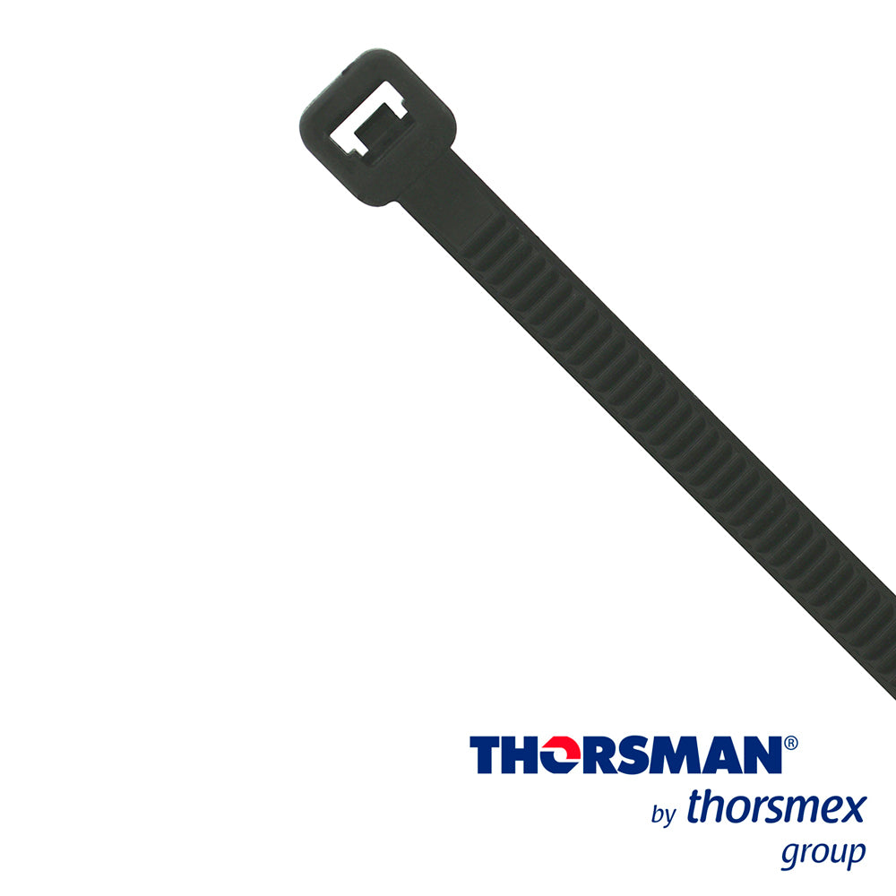 CINCHO NYLON TH-360 THORSMAN 4200-05001 COLOR NEGRO A 4.8MM- L 368 MM BOLSA/100PZS DIAMETRO MAXIMO CAPACIDAD DE ATADO 10