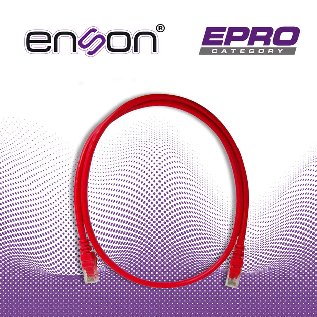 PATCHCORD UTP ENSON P6009R CAT6 90CM ROJO SERIE EPRO 100-II 100 POR CIENTO COBRE PARA MEJOR IDENTIFICACION DE SOLUCIONES