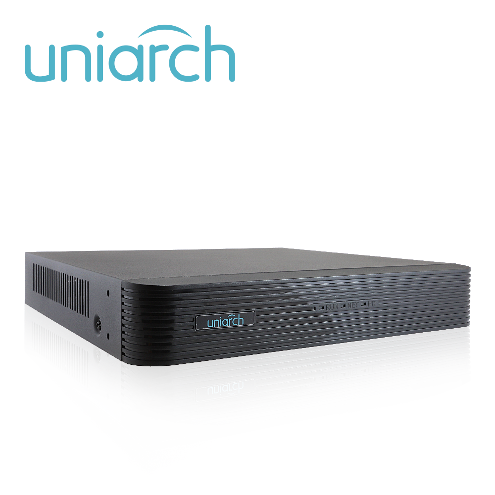 NVR UNIARCH NVR-108E2-P8 / 8 CANALES / 8 CANALES POE / CAPACIDAD 1 DISCO DURO DE 6 TB / SALIDA HDMI / SALIDA VGA SIMULTA